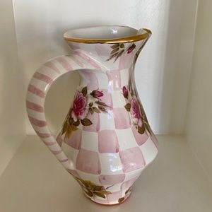 MacKenzie-Childs Pitcher Honeymoon Collection Petal Pink Ceramic 8.5 Height
